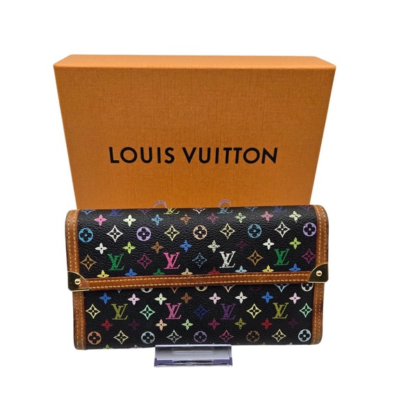 Louis Vuitton Multicolore Monogram Porte Tresor International Wallet Black - Picture 1 of 12